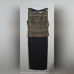 M#34 Jessica‎ Howard Elegant Black and Gold Dress Size 12
